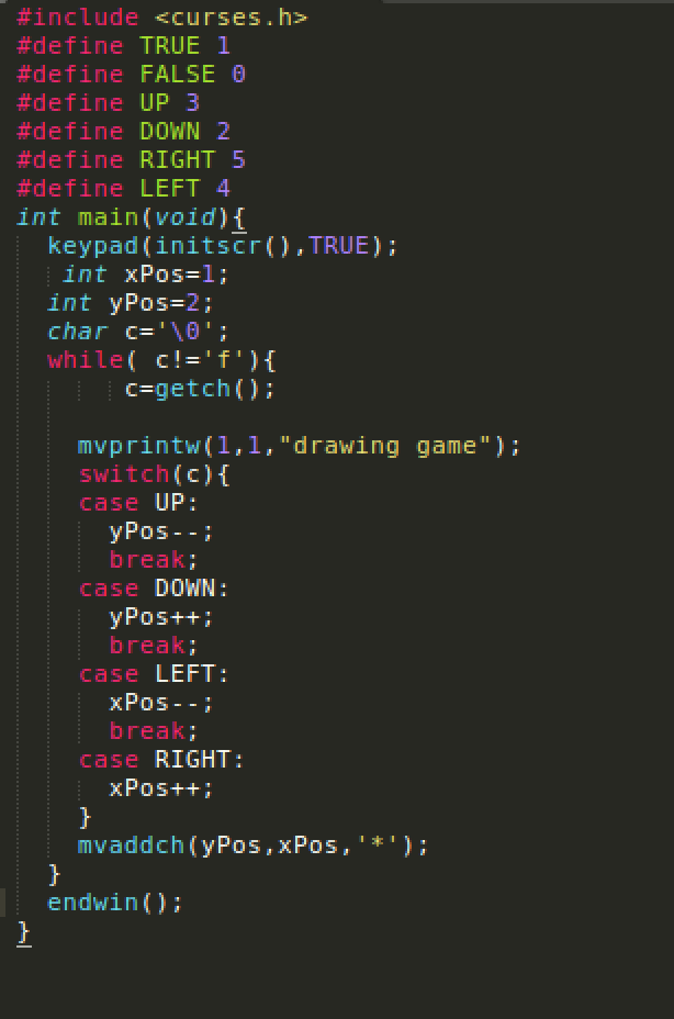 c language game code