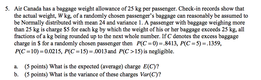 weight for air canada baggage