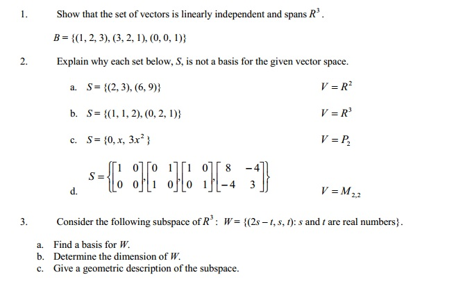 Solved Show That The Set Of Vectors Is Linearly Independe Chegg Com