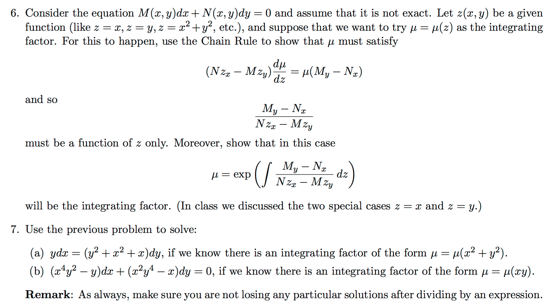 Consider The Equation M X Y Dx N X Y Dy 0 An Chegg Com