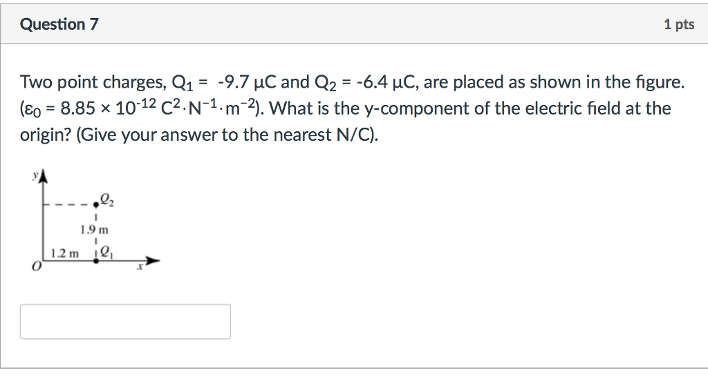 Solved Two Point Charges Q 1 9 7 Mu C And Q 2 6 4 Chegg Com