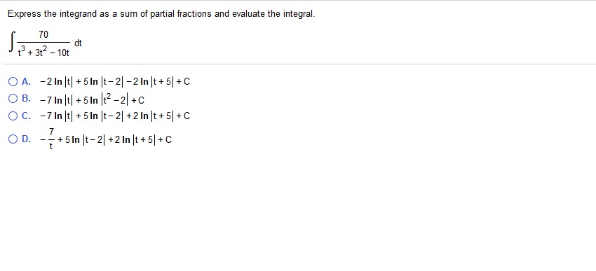 Solved Express The Integrand As A Sum Of Partial Fraction