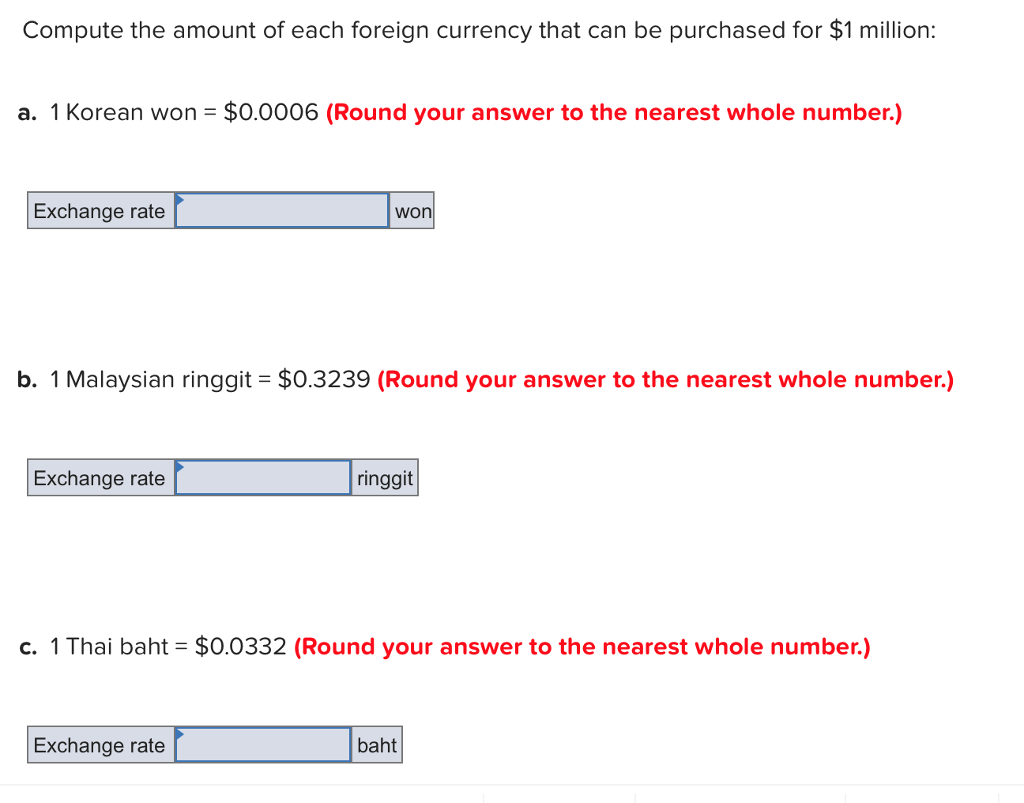 Solved Compute The Amount Of Each Foreign Currency That C - 