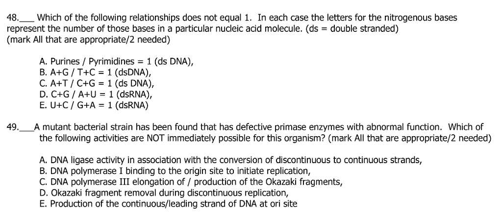 Solved Which Of The Following Relationships Does Not Equa Chegg Com