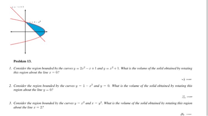 Consider The Region Bounded By The Curves Y 2x 2 Chegg Com