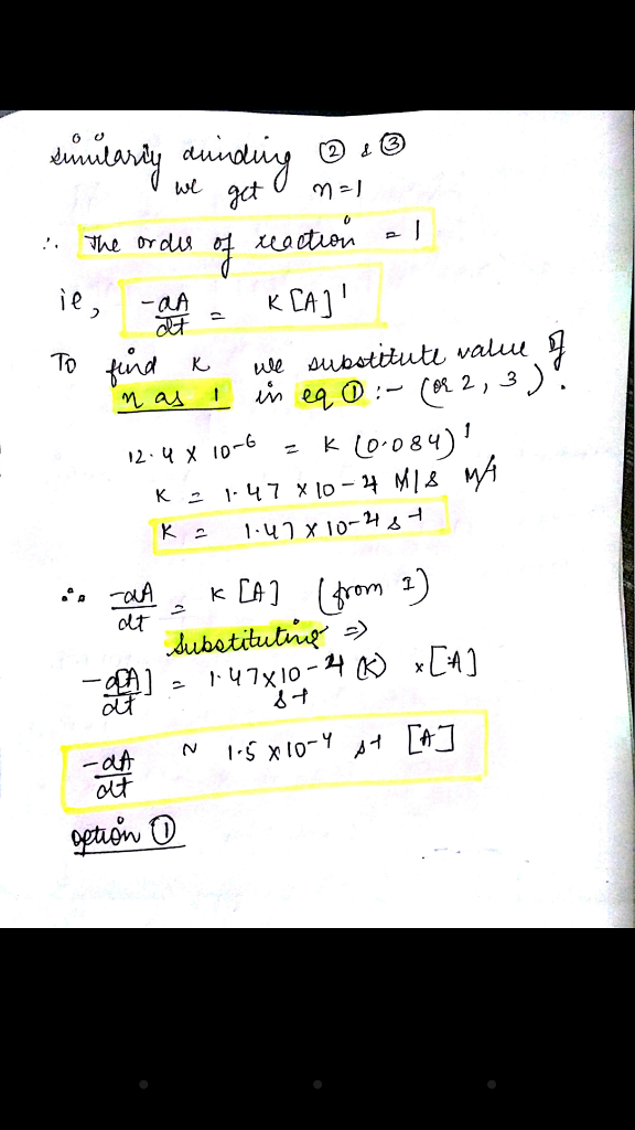 Question & Answer: Given the initial rate data for the decomposition reaction. A rightarrow B + C determine the..... 2