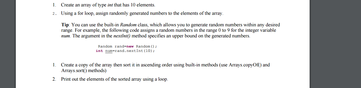 Solved Create An Array Of Type Int That Has 10 Elements Chegg Com