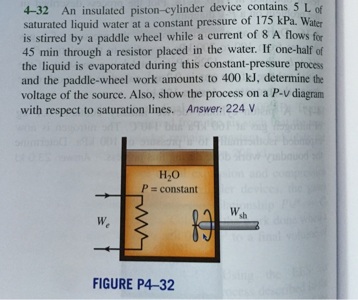 Solved An Insulated Piston Cylinder Device Contains 5 L O Chegg Com