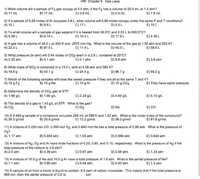 Solved What Volume Wib A Sample Of F2 Gas Occupy At 5 5 A Chegg Com