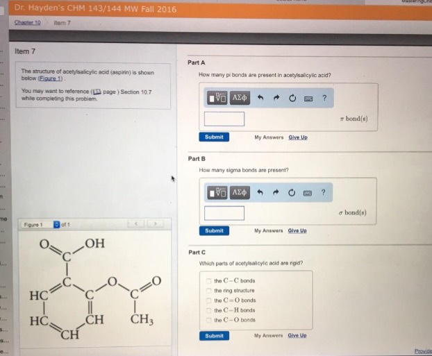 Solved The Structure Of Acetylsalicylic Acid (Aspirin) Is | Chegg.com