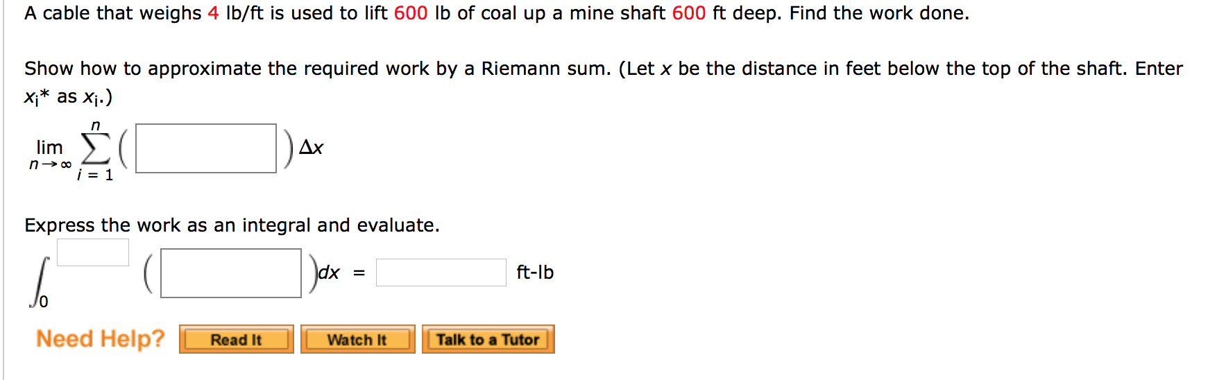 Solved A Cable That Weighs 4 Lb Ft Is Used To Lift 600 Lb Chegg Com