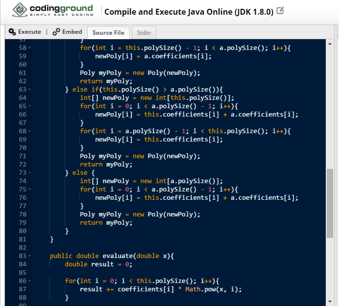 Solved 5 Polynomials 30 Points Write Class Poly Java Represent Polynomials Ie Functions Form Arh Q