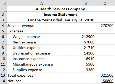 Question & Answer: Income Statement; Net Loss The following revenue and expense account balances were taken from the ledger of Acorn Health..... 2