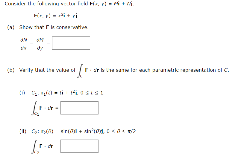 Solved Consider The Following Vector Field F X Y Mi Nj Chegg Com