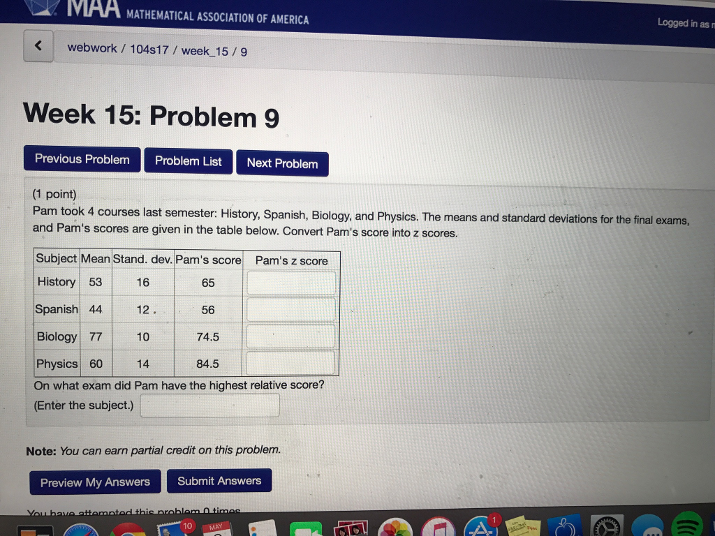 4 Courses Spanish Semester: Pam History, Solved: ... Last Took