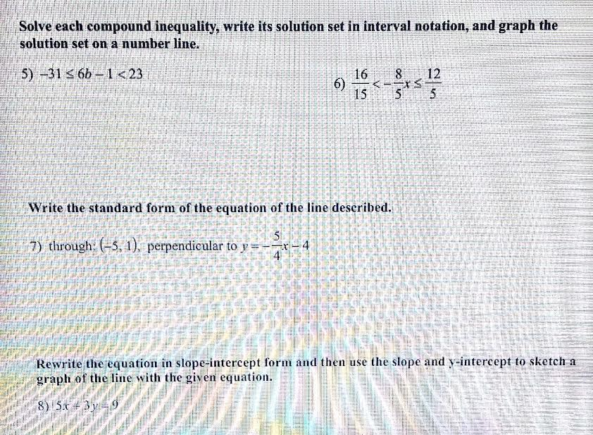 Solved Solve Each Compound Inequality Write Its Solution