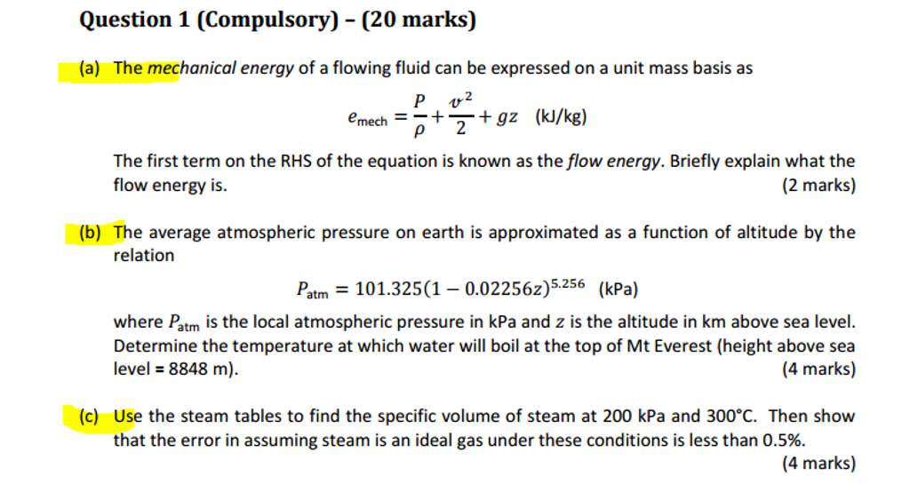 Solved The Mechanical Energy Of A Flowing Fluid Can Be Ex Chegg Com