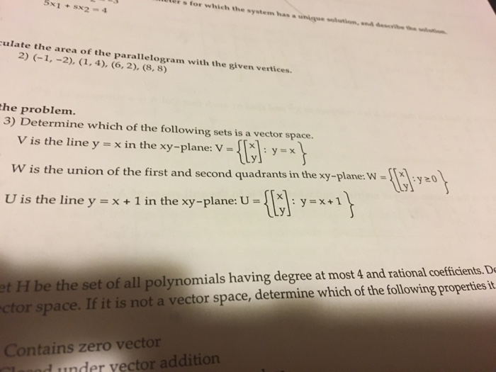 Solved: 3. How Do You Explain If It's A Vector Space Or Not | Chegg.com