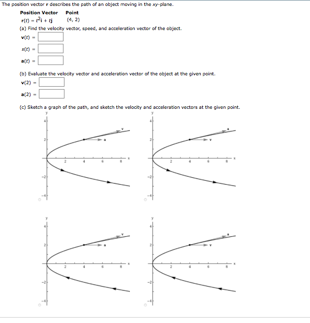 Solved The Position Vector R Describes The Path Of An Obj Chegg Com