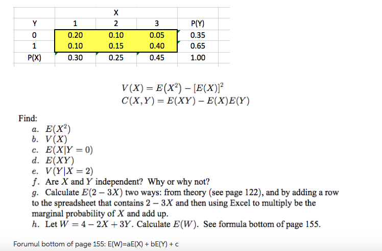 Solved V X E X 2 E X 2 C X Y E Xy E X E Y Chegg Com