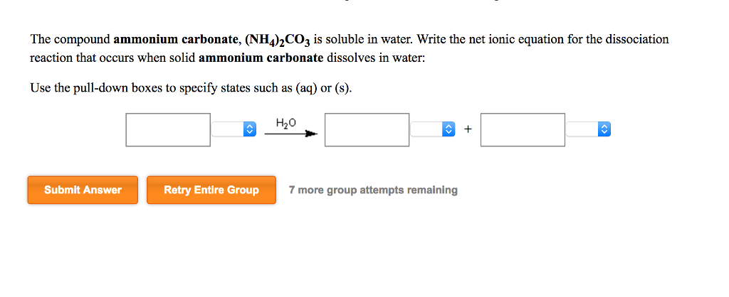 Solved The Compound Ammonium Carbonate Nh 4 2 Co 3 Is Chegg Com