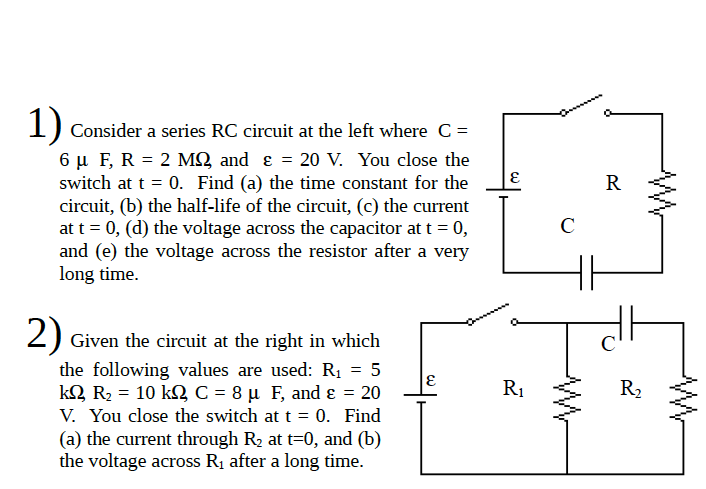 Consider A Series Rc Circuit At The Left Where C 6 M Chegg Com