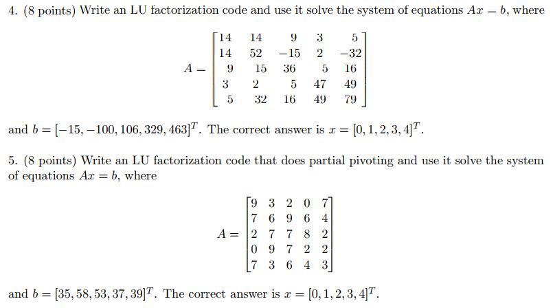 Solved Need Some Help With Writing Matlab Code Of Lu Deco Chegg Com