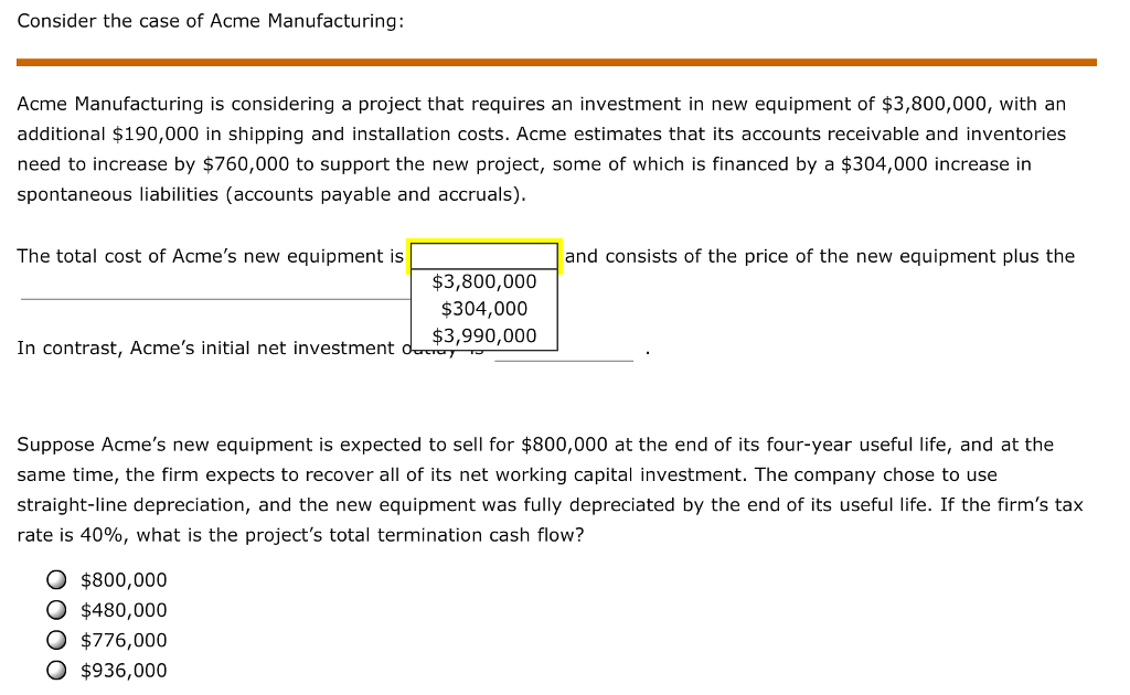 Acme manufacturing company case study answers image
