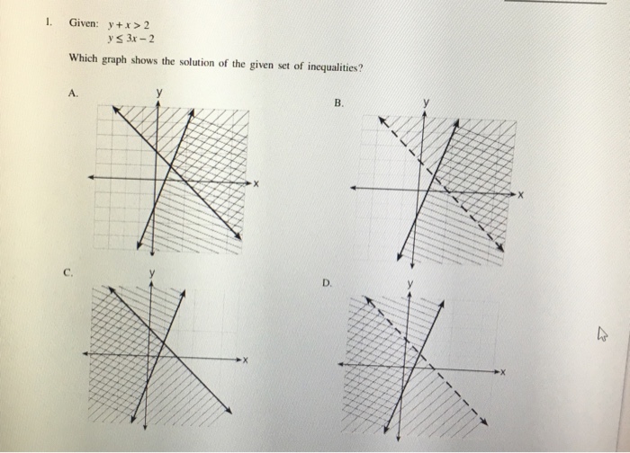 Given Y X 2 Y Lessthanorequalto 3x 2 Which Chegg Com