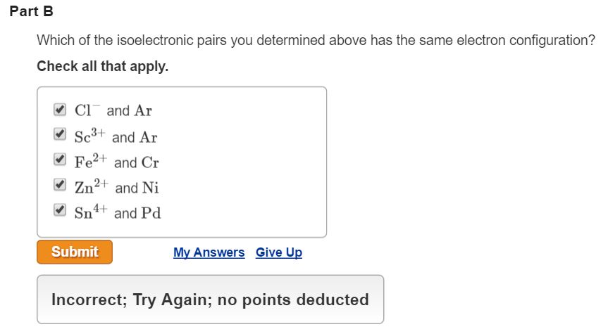 4+ configuration electron sn Which Ab Isoelectronic You Pairs Solved: Determined Of The