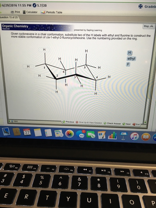 Solved Given Cyclohexane In A Chair Conformation Substit