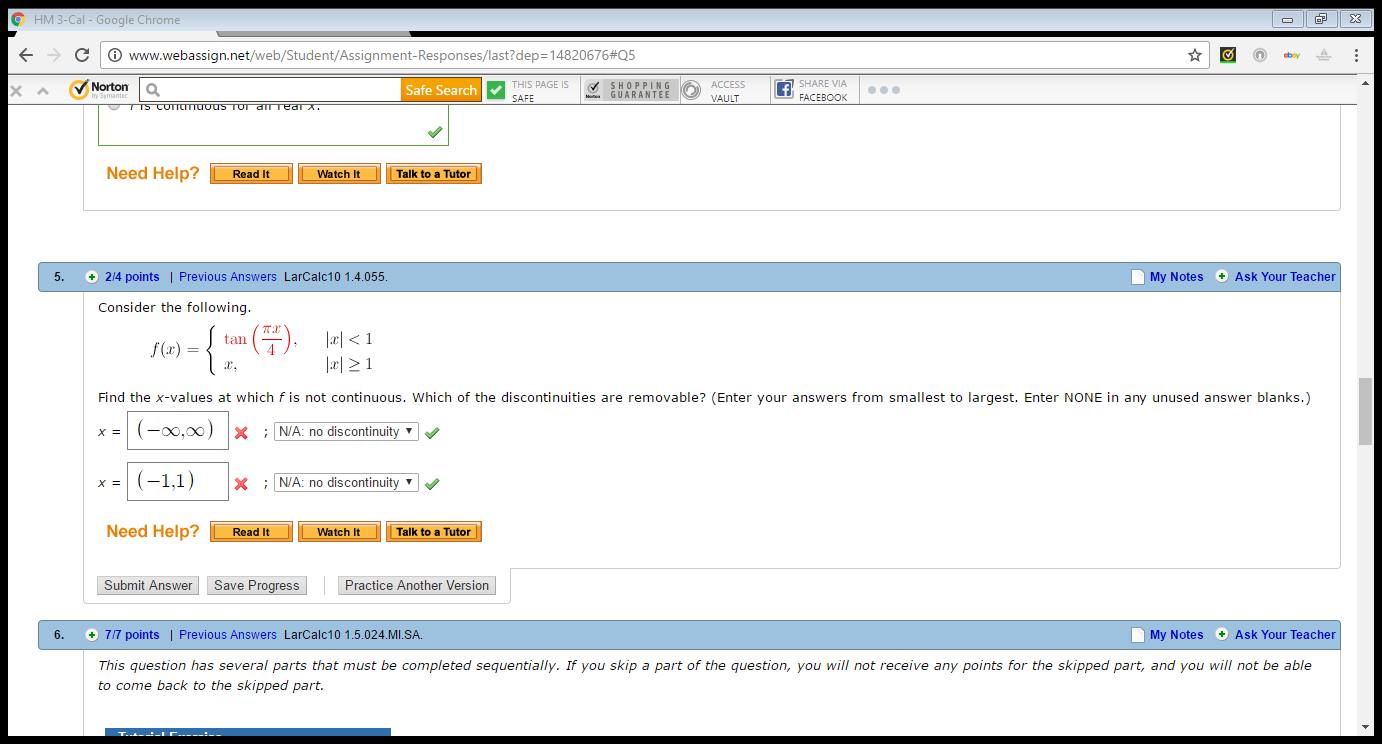 Consider The Following F X Tan Pi X 4 X Chegg Com