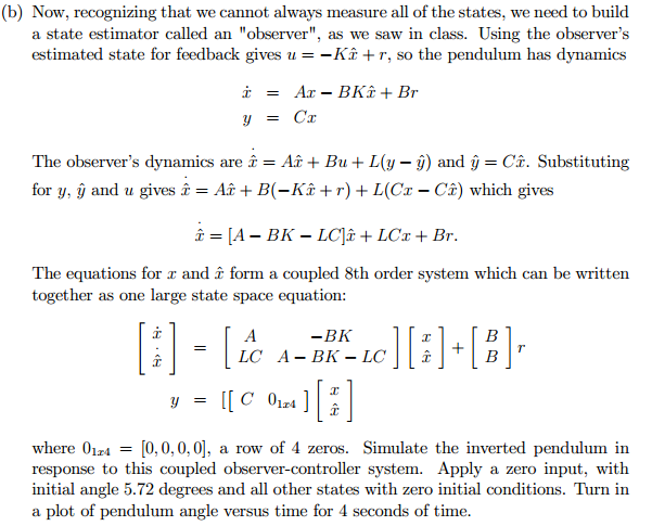 Since It Is Controllable They State Equations Are Chegg Com