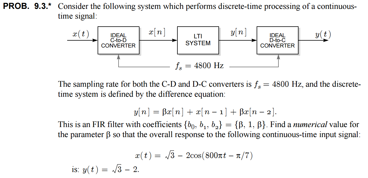 Solved Prob 9 3 Consider The Following System Which Pe Chegg Com