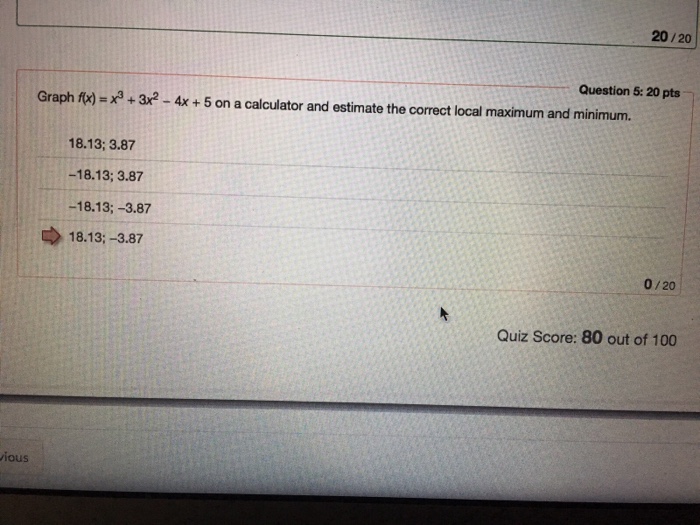 Graph F X X 3 3x 2 4x 5 On A Calculator And Chegg Com