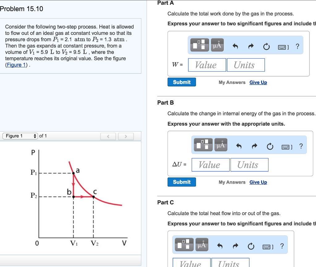 Solved Calculate The Total Work Done By The Gas In The Pr