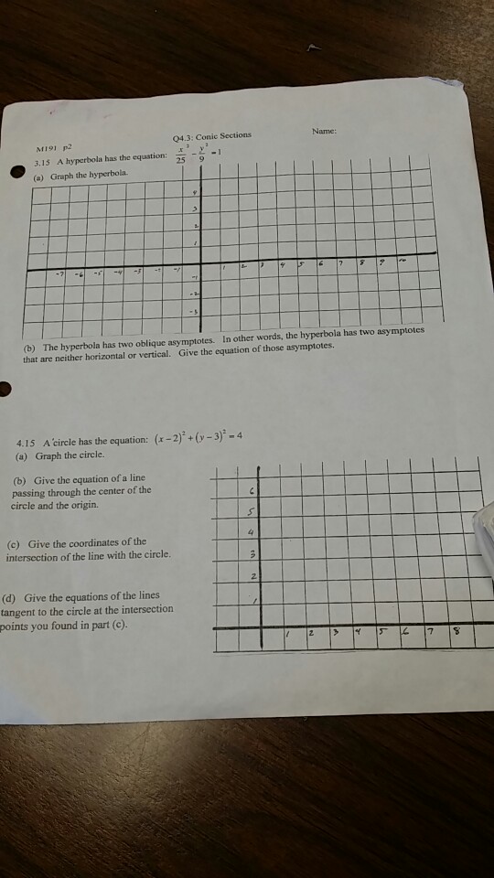 Solved A Hyperbola Has The Equation X 2 25 Y 2 9 1 A Chegg Com