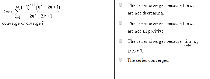 Solved Does Sigma Infinity N 1 1 N 1 N 2 2n 1 Chegg Com