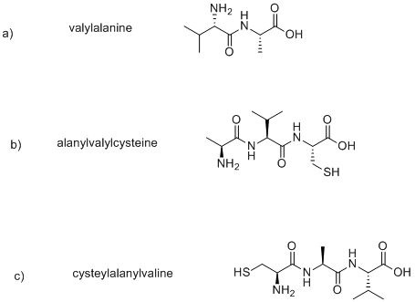 Question & Answer: Protein chemistry. Draw structures of the following peptides. (a) Valylalanine (b)..... 1