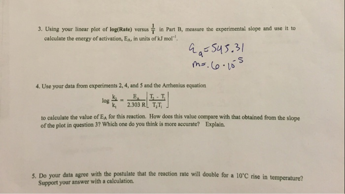 Kinetics Of An Iodine Clock Reaction Post Lab Chegg Com