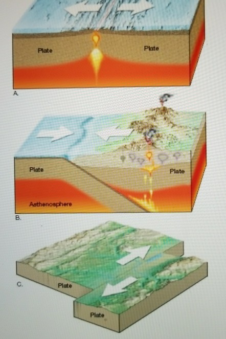 plate boundaries convergent divergent transform