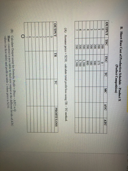 Solved: A. Short-Run Costs Of A Production Schedule. Calcu ...