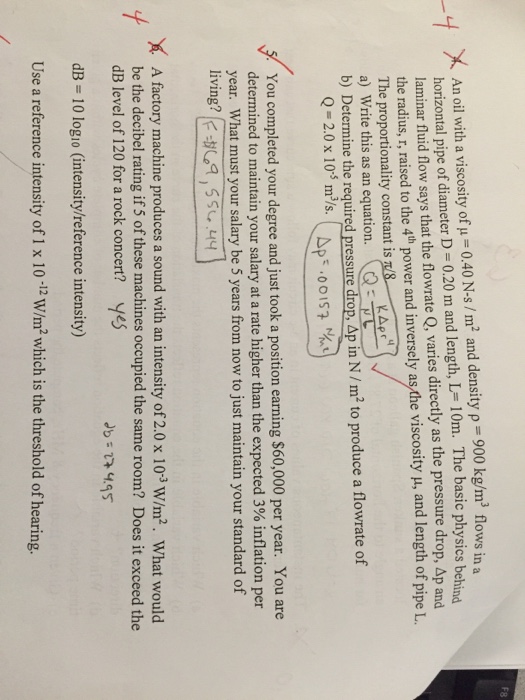 An Oil With A Viscocity Of Mu 0 40 N S M 2 And D Chegg Com