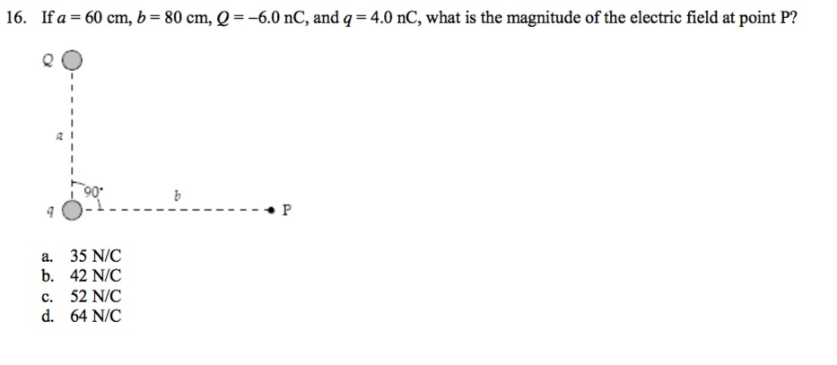 Solved 16 Ifa 60 Cm B 80 Cm Q 60 Nc And Q 4 0 Nc Chegg Com