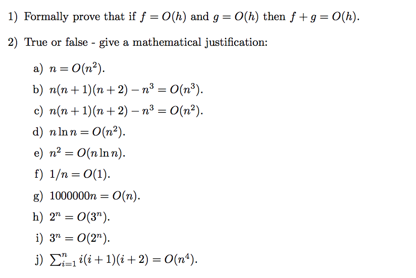 Solved 1 Formally Prove That If F O H And G O H Then Chegg Com