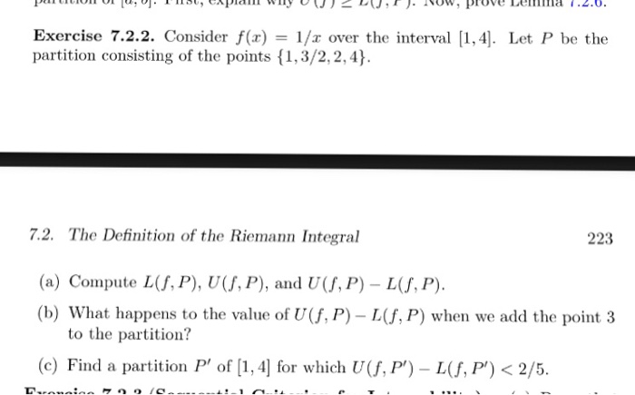 Consider F X 1 X Over The Interval 1 4 Let P Chegg Com