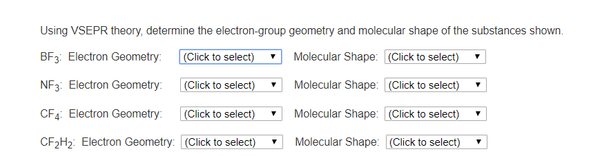 Solved: Using VSEPR Theory, Determine The Electron-group G ...