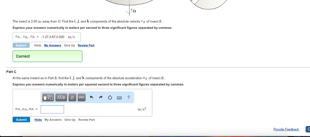 The Insect Is 2 00 M Away From O Find The I J And K Chegg Com