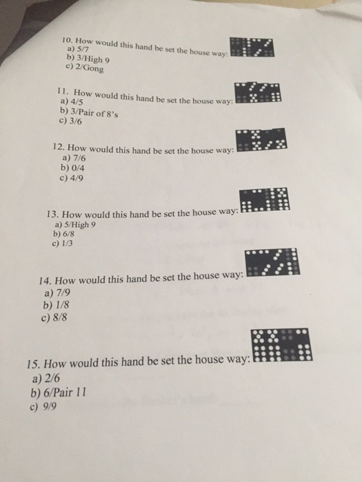 Pai Gow Poker House Rules