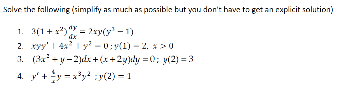 Solved Solve The Following Simplify As Much As Possible But Chegg Com